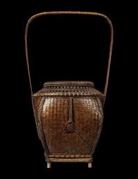 A Japanese Ikebana Bamboo Basket