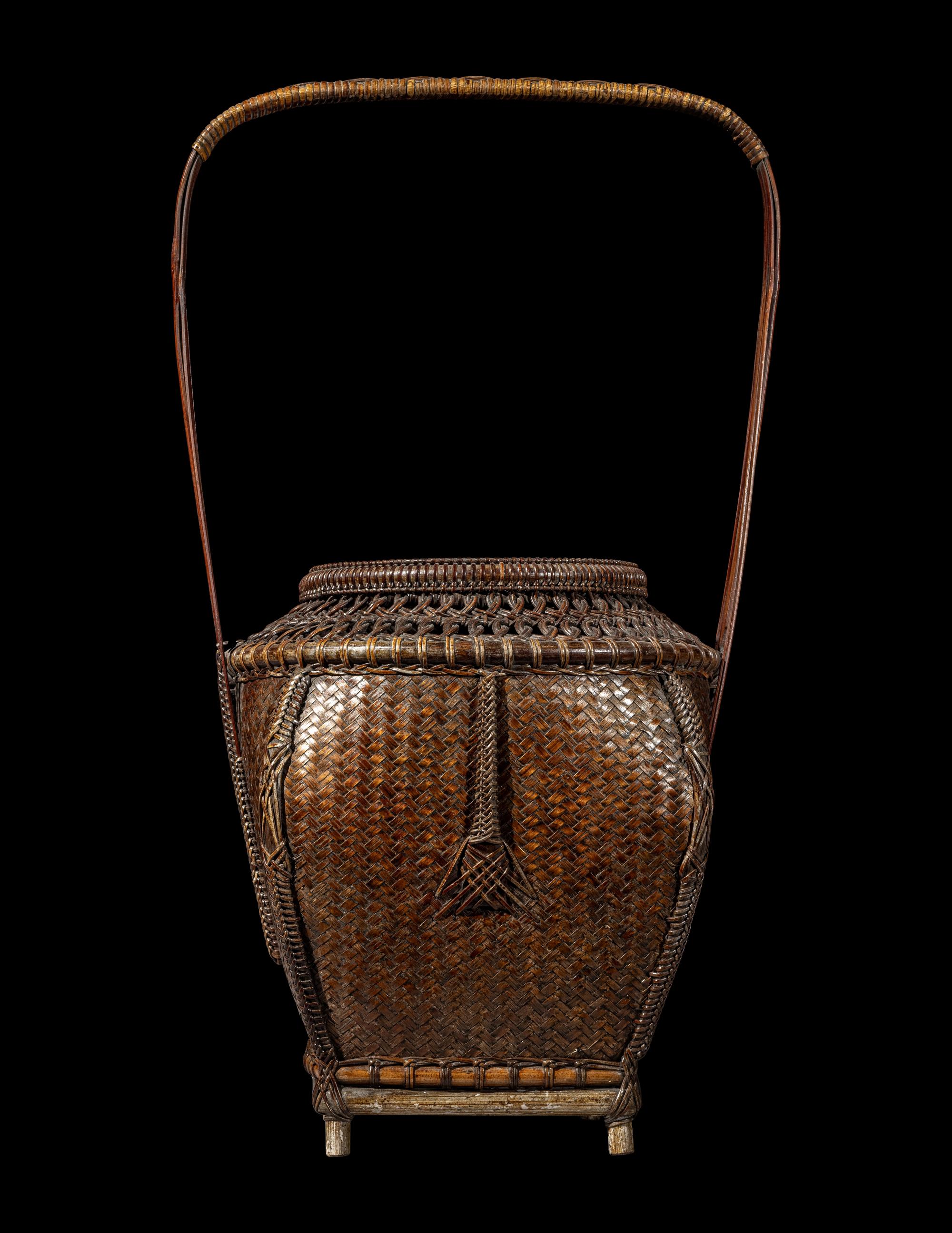 A Japanese Ikebana Bamboo Basket