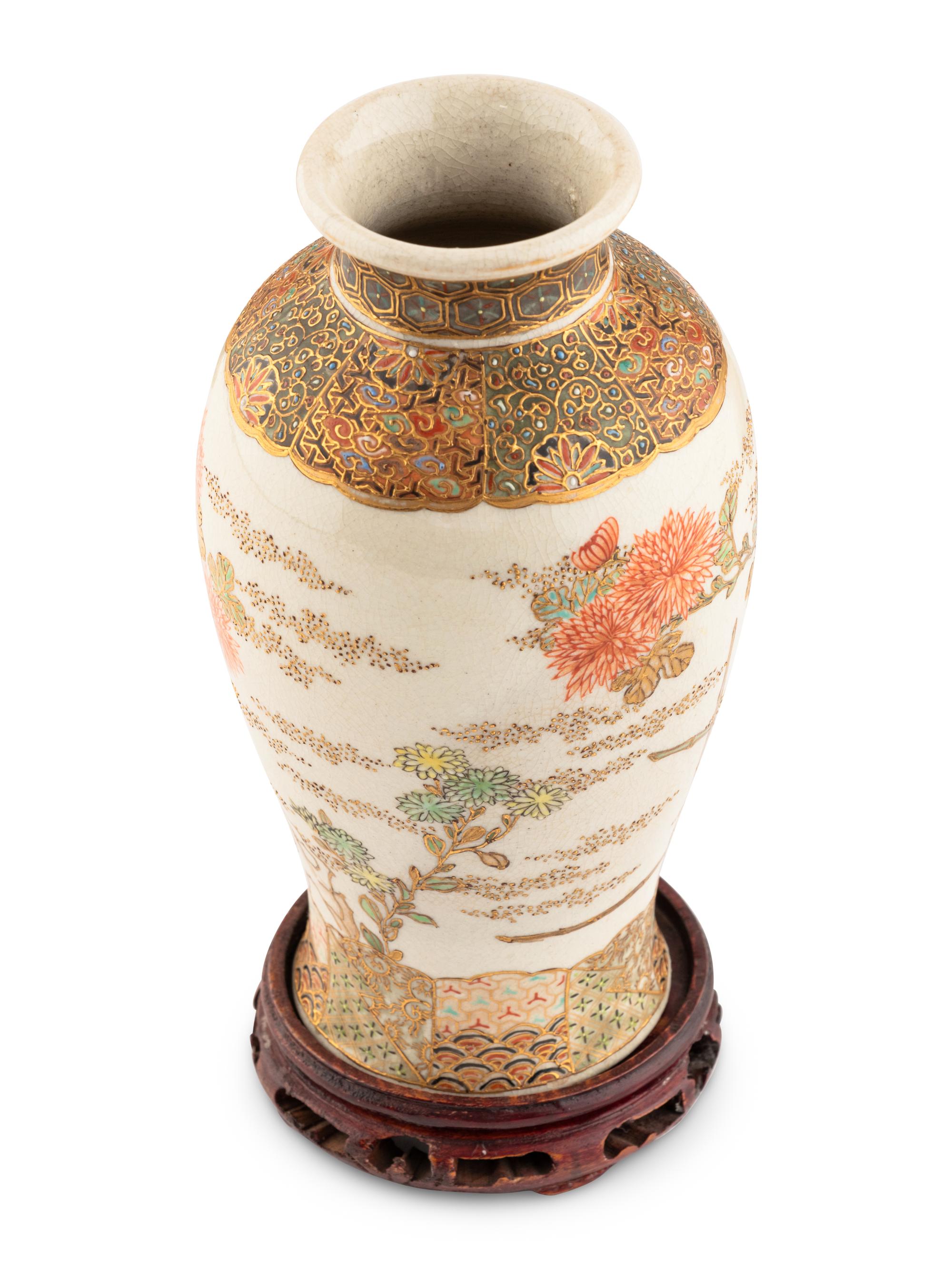 A Pair of Satsuma Porcelain Vases Mounted as Lamps