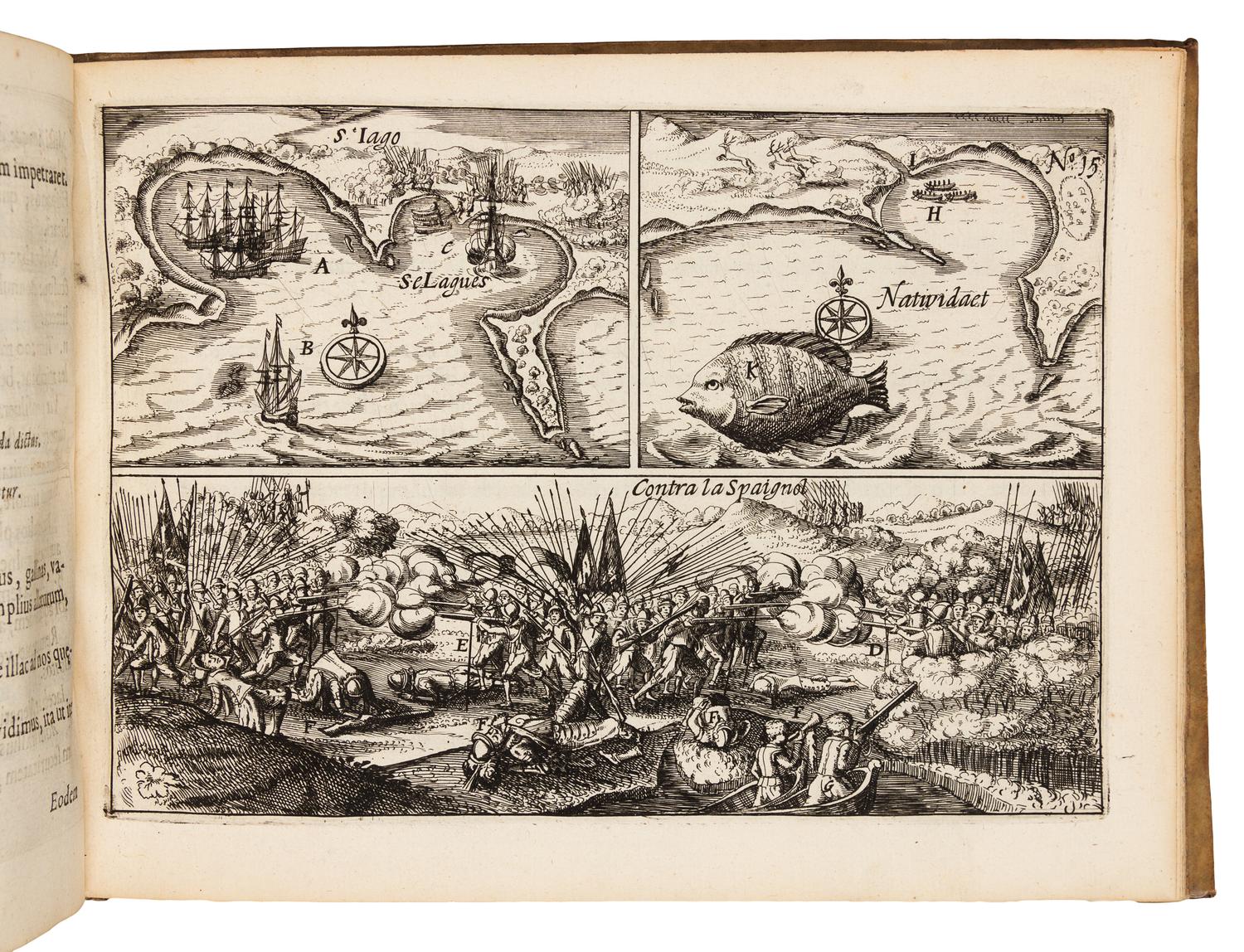 SPILBERGEN, Joris van (1568-1620). Speculum orientalis occidentalisque Indiae navigationum. Leiden, 1619. FIRST EDITION IN LATIN.