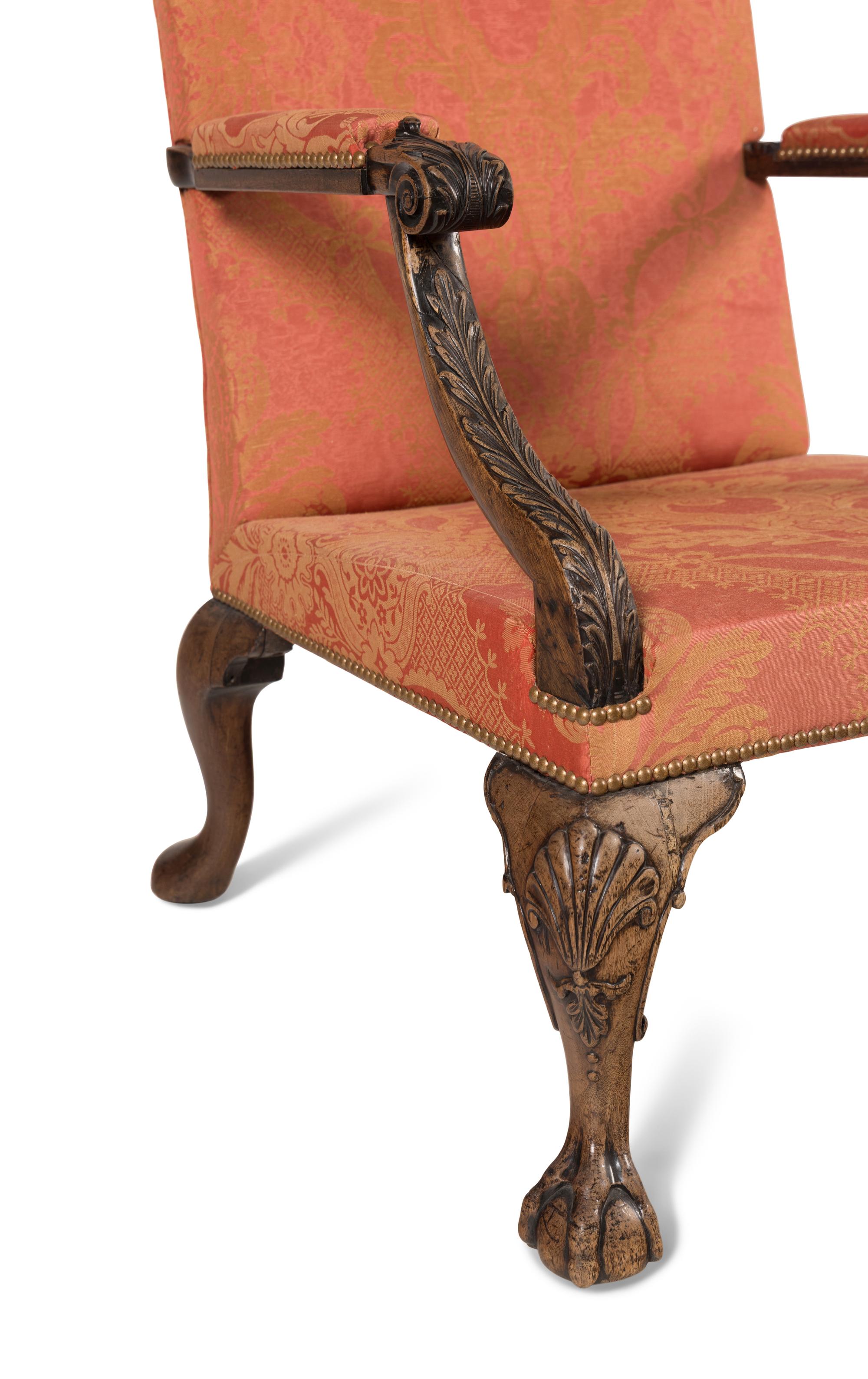 A George III Mahogany Library Armchair