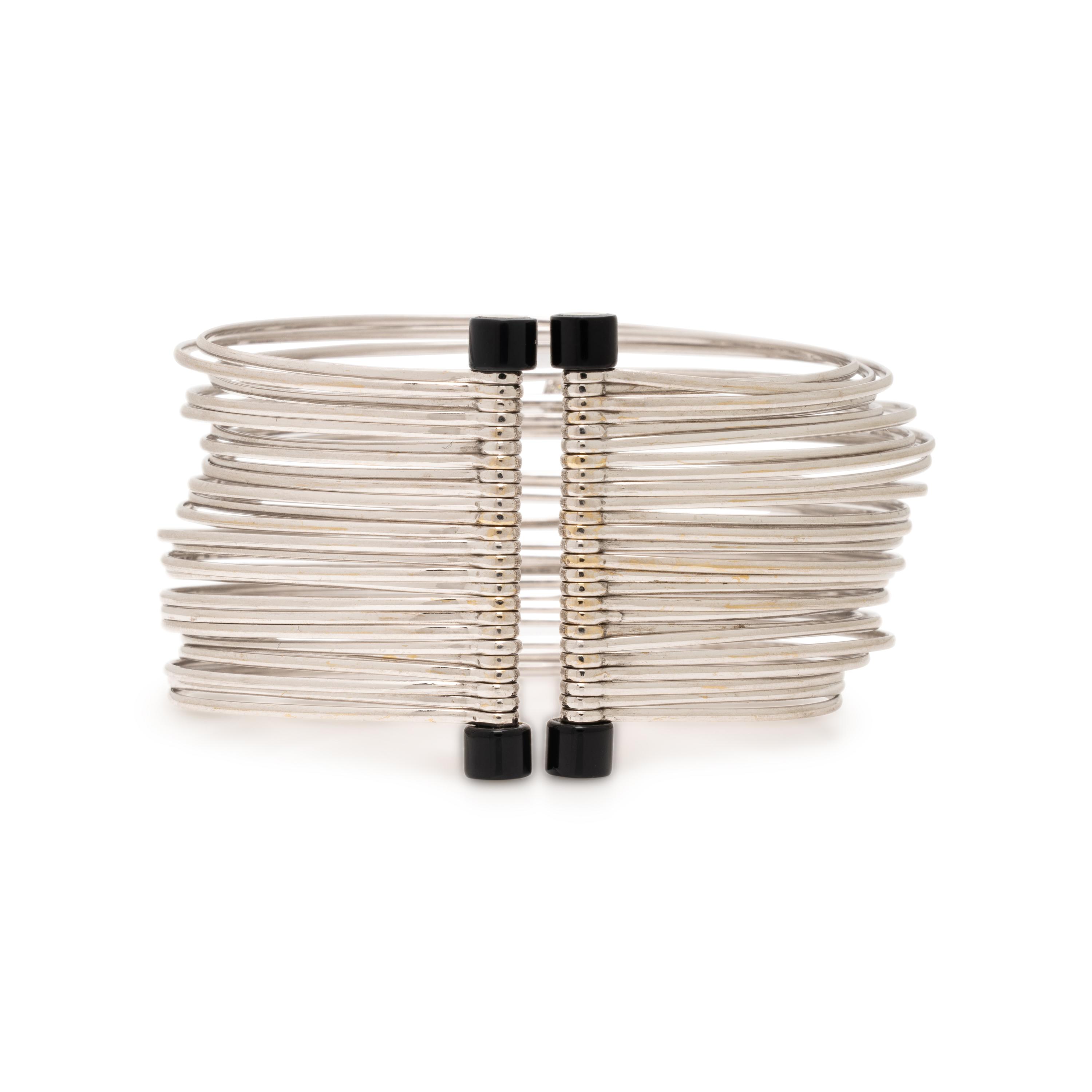 Scavia, 'Fil Soie', White Gold and Diamond Cuff Bracelet