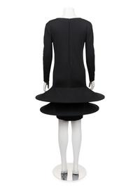 Unlabeled Haute Couture Double Hooped Skirt Knit Dress, Attributed to Pierre Cardin, 1990-2000s