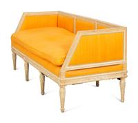 A Louis XVI Grey-Painted Sofa