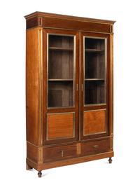 A Pair of Biedermeier Style Walnut Tall Cabinets