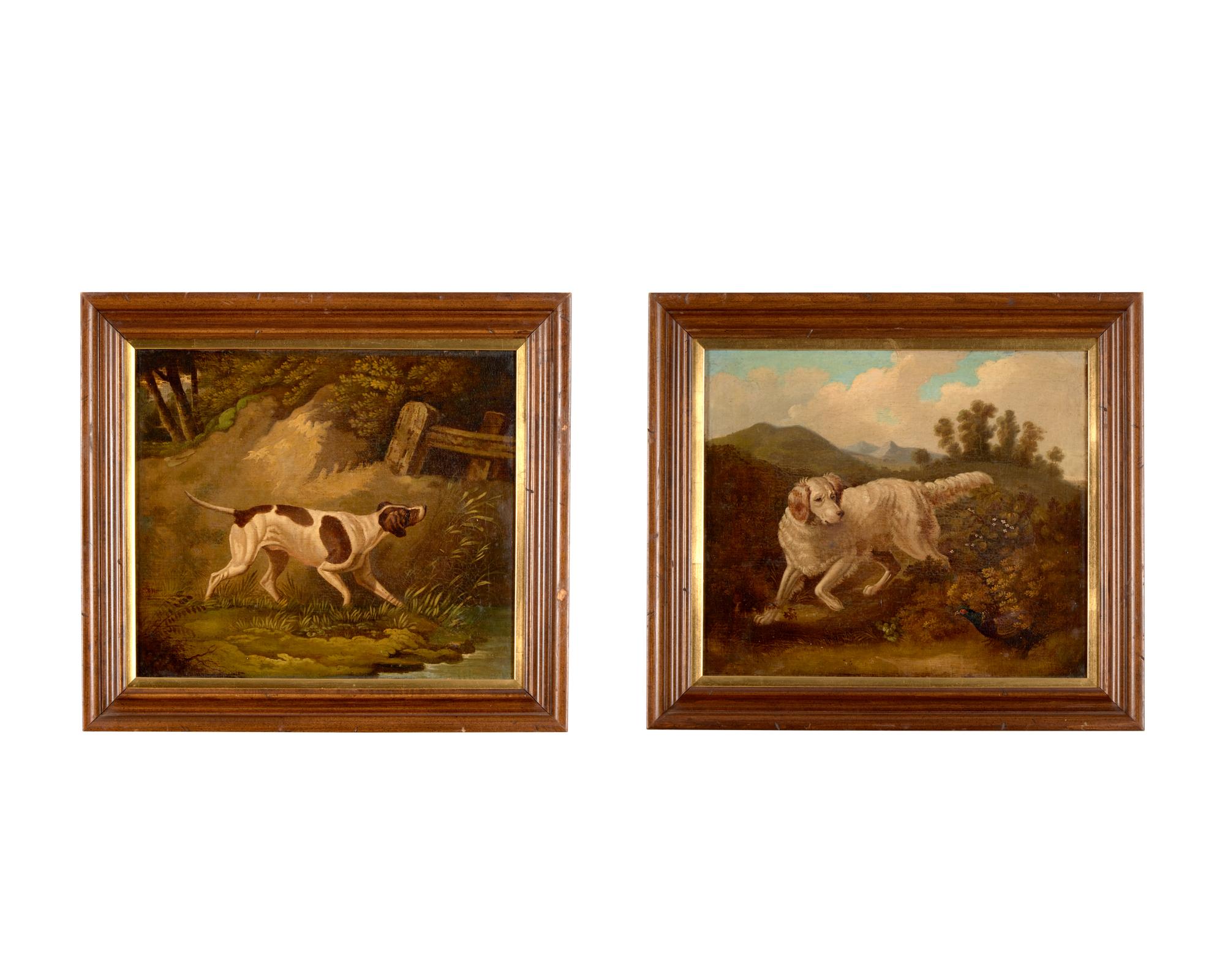English School 19th century, A Pair: On the Scent; Together with Closing In