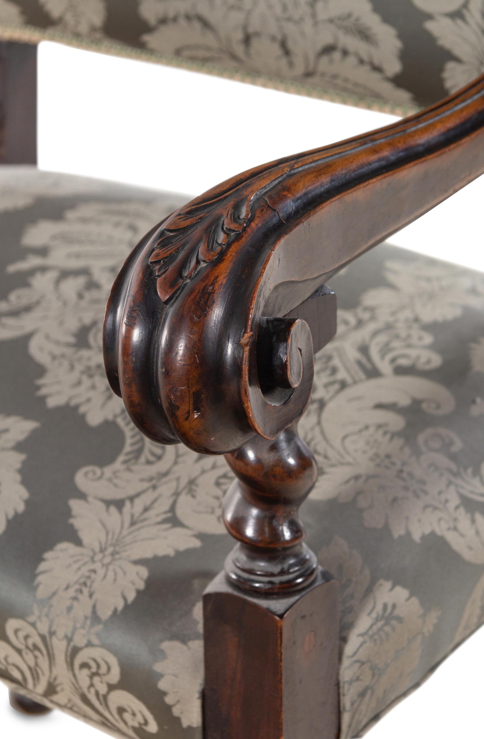 An Italian Baroque Style Walnut Armchair