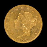 A United States 1861 Liberty Head $20 Gold Coin