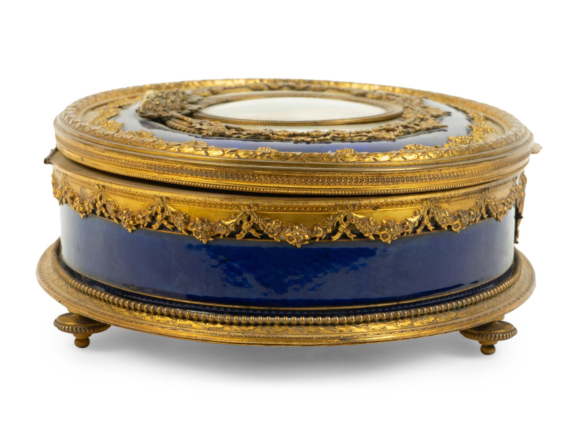 A French Gilt Metal and Enamel Table Casket with Portrait Medallion — 19TH CENTURY
