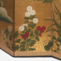 A Japanese six panel folding screen 18th Century, Rimpa Style