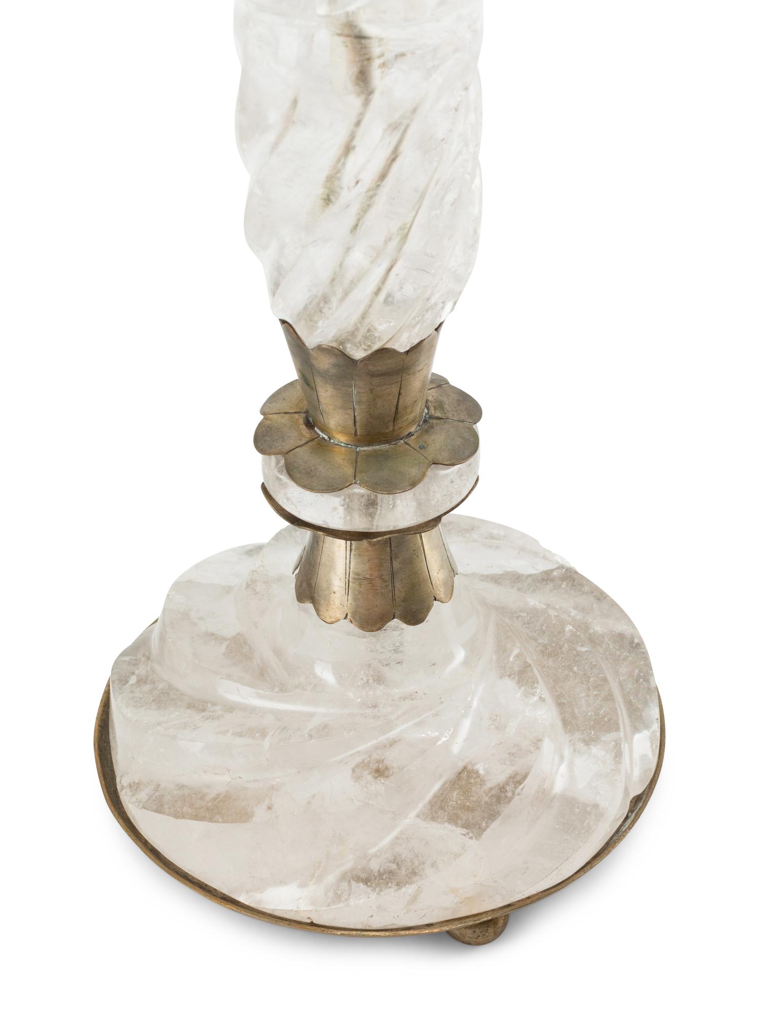 A Set of Four Rock Crystal Candlesticks