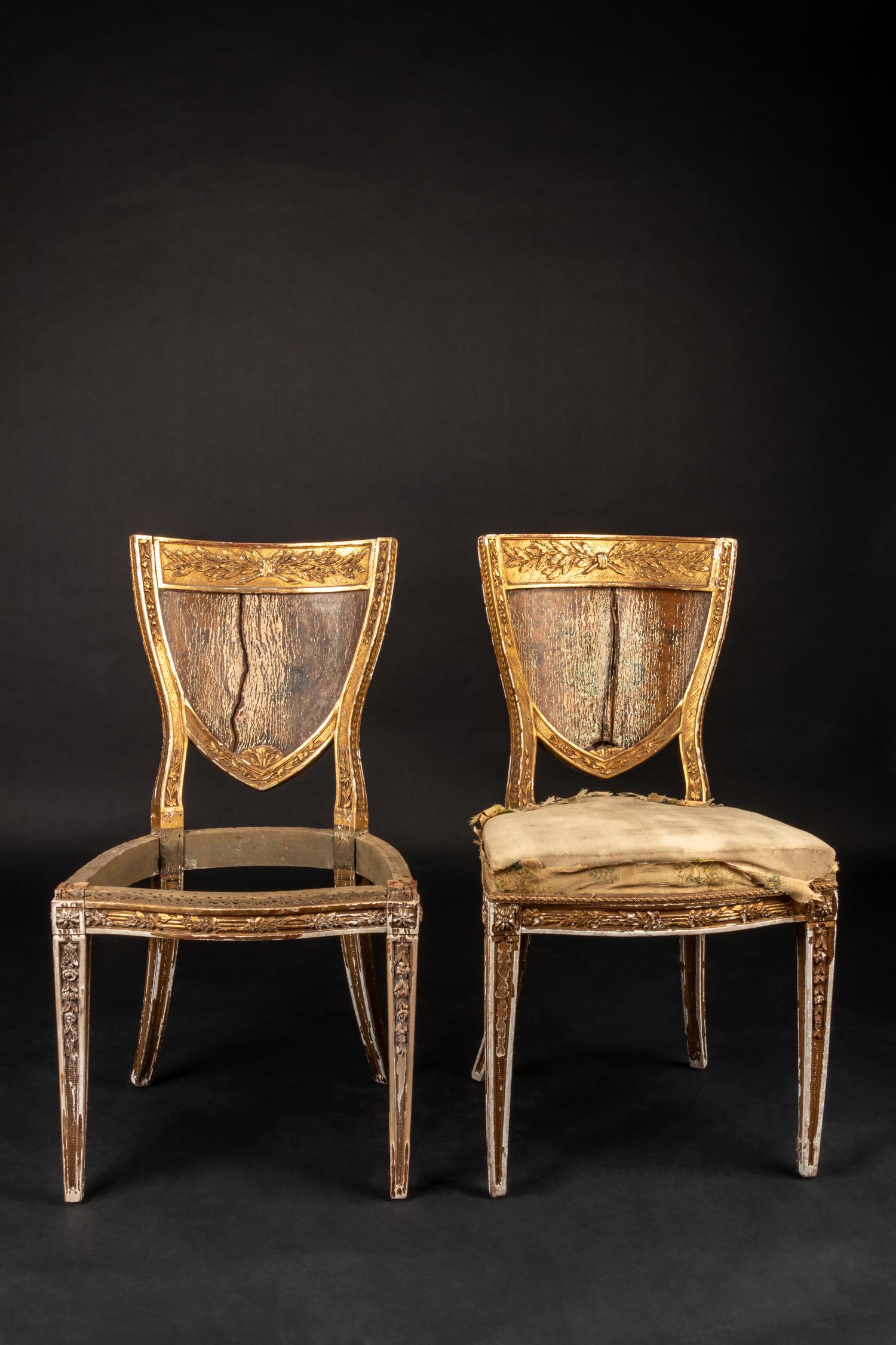 A Pair of Italian Giltwood Side Chairs from the Potter and Bertha Honoré Palmer Mansion, Chicago