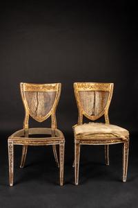 A Pair of Italian Giltwood Side Chairs from the Potter and Bertha Honoré Palmer Mansion, Chicago