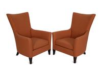 A Pair of Upholstered Club Chairs by John Hutton for Holly Hunt