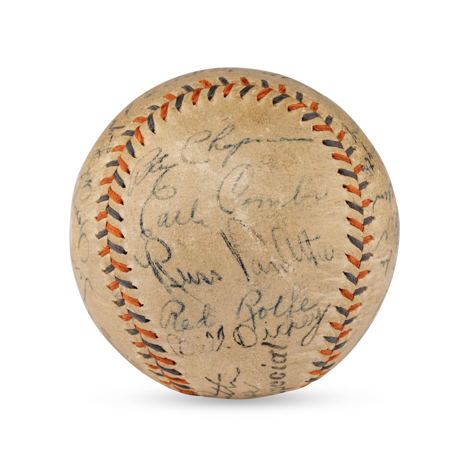 A 1934 New York Yankees Team Signed Autograph Baseball Featuring Babe Ruth and Lou Gehrig (PSA and Beckett Authentication Services Letters of Authenticity)