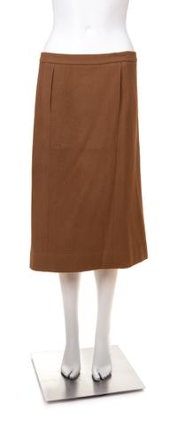 An Hermès Brown Cashmere Skirt, Size 44.