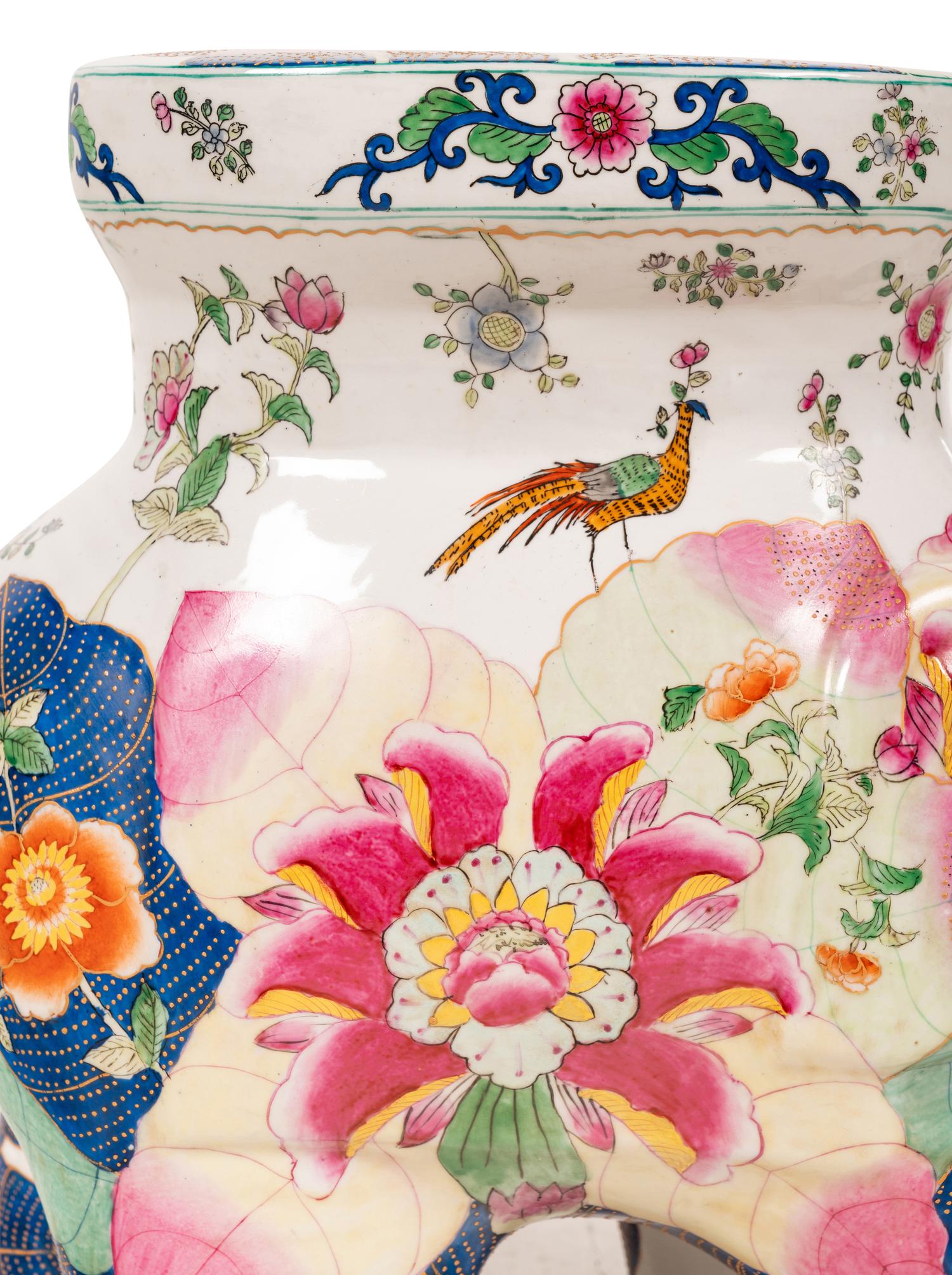 A Chinese Export Porcelain "Tobacco Leaf" Elephant-Form Garden Seat