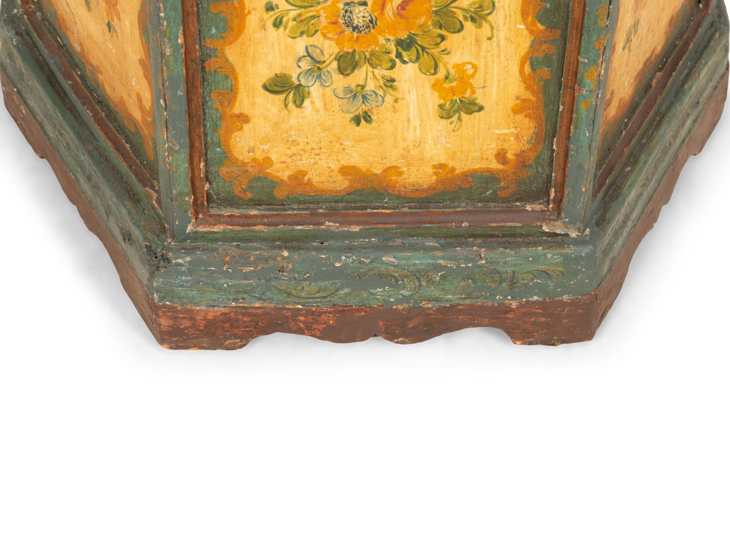 A Venetian Painted Side Cabinet with Hinged Top