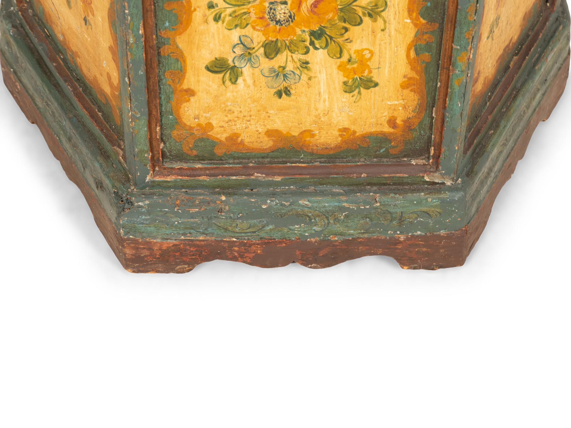 A Venetian Painted Side Cabinet with Hinged Top