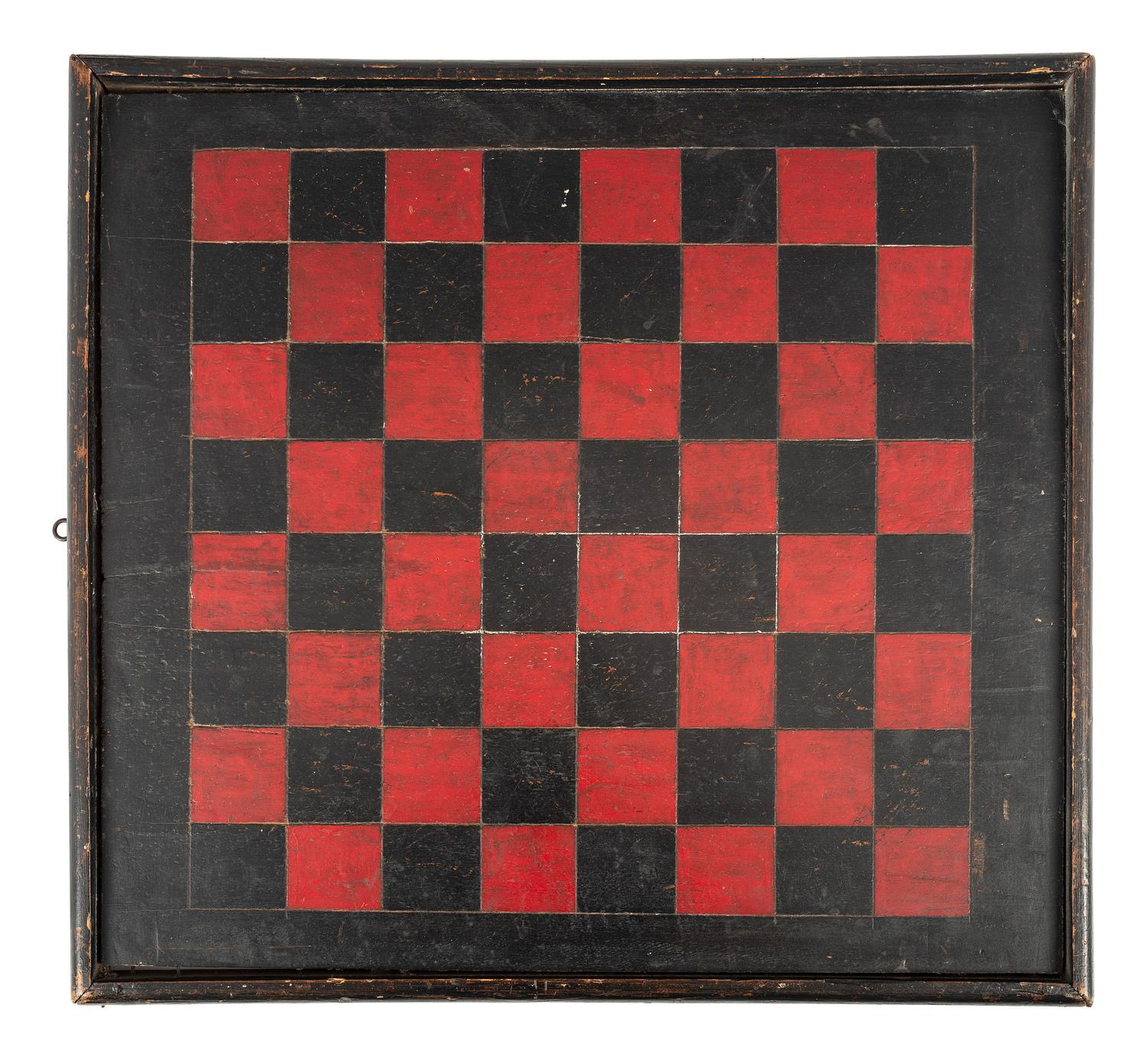 Three Polychrome Paint Decorated Game Boards