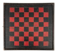 Three Polychrome Paint Decorated Game Boards