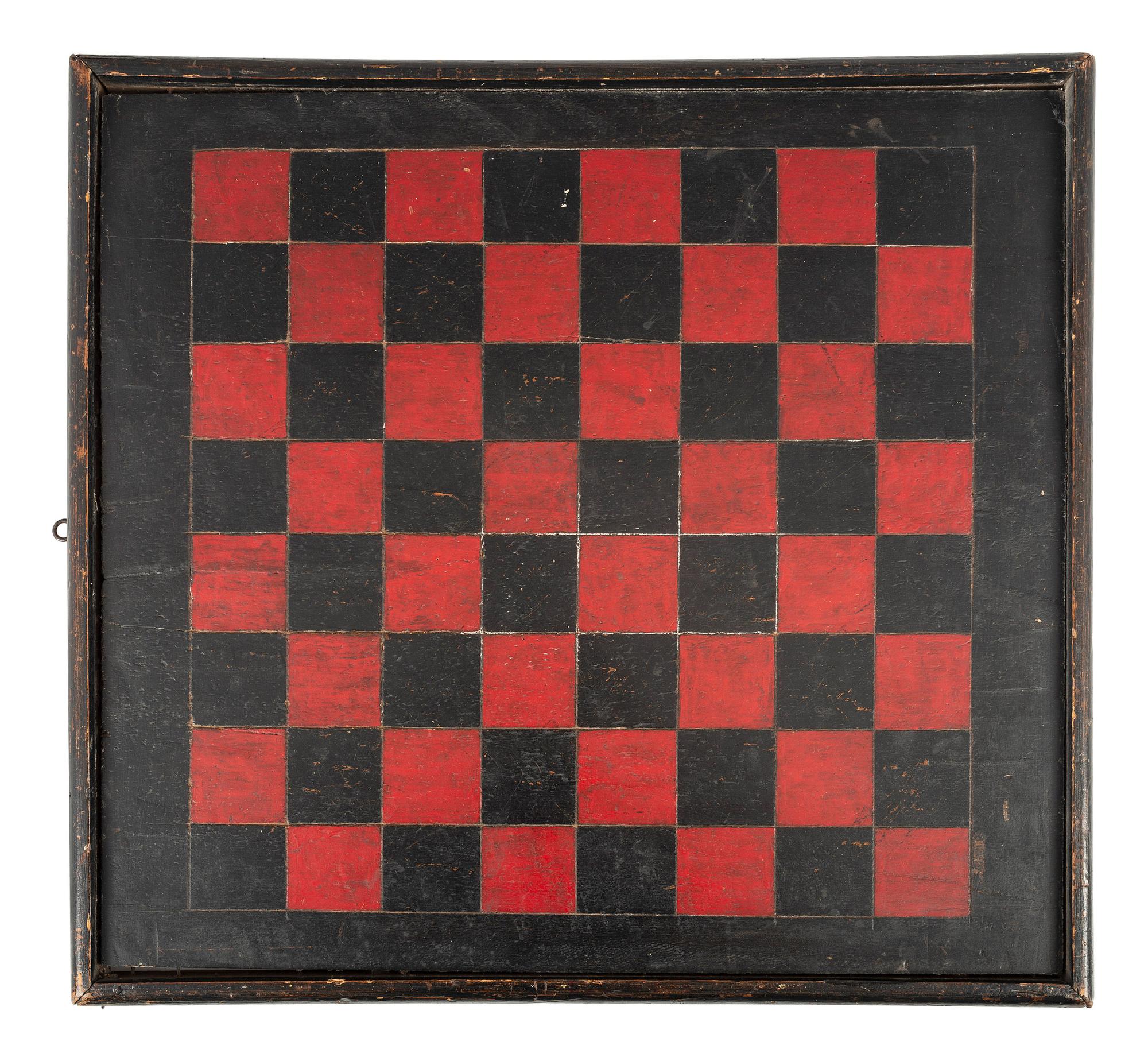 Three Polychrome Paint Decorated Game Boards