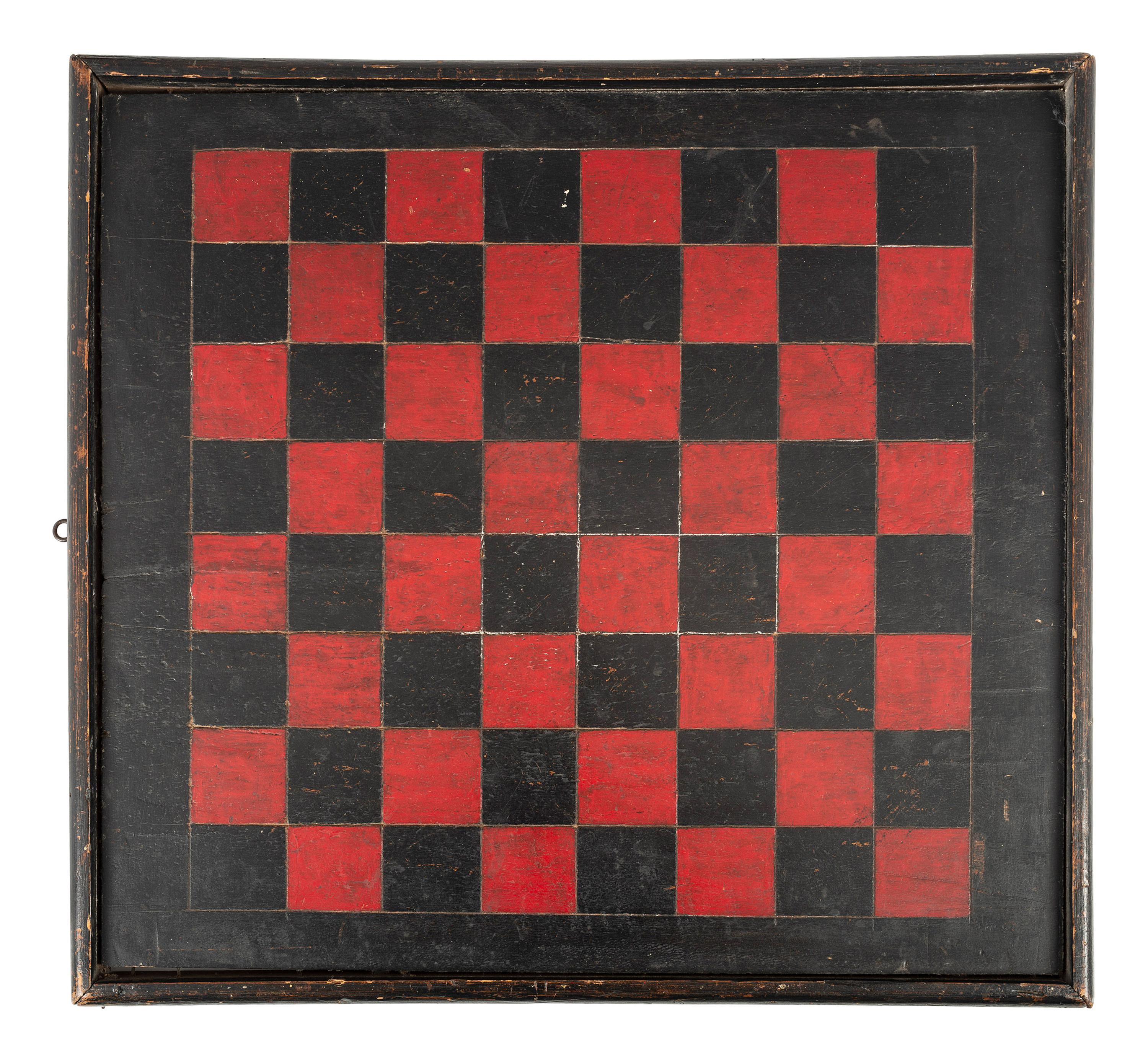 Three Polychrome Paint Decorated Game Boards
