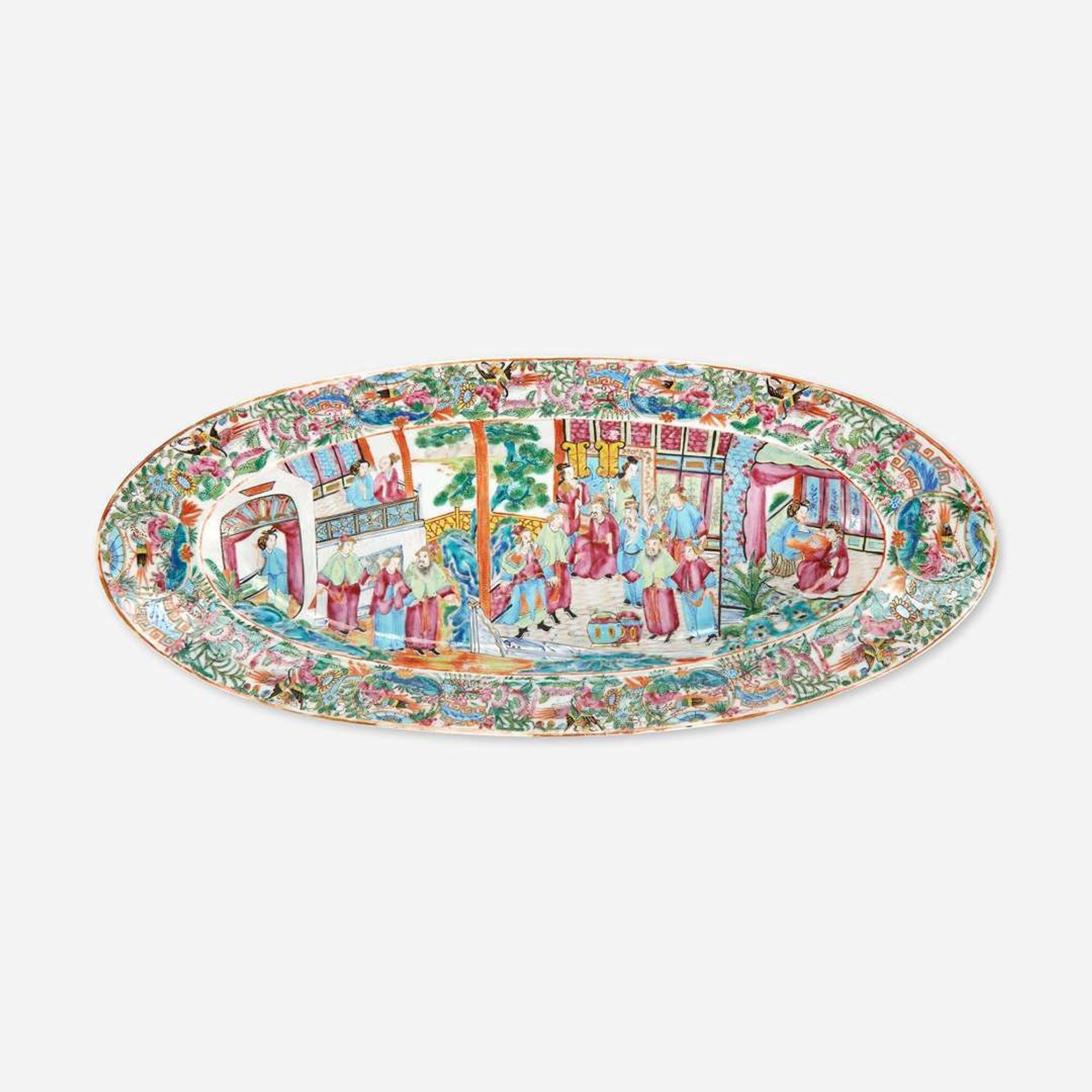 An Assembled Group of Chinese Export Famille Rose and Rose Mandarin Serving Pieces various dates, 19th/20th century