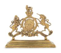 An English Brass Armorial Doorstop