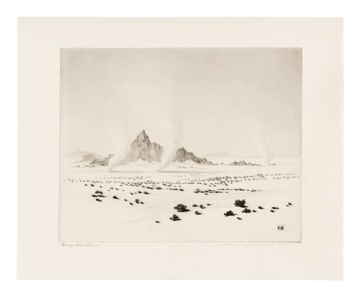 Three Works: Whirlwinds, Mojave Desert, Calif-, Desert Dunes and Drifting Sand - Amboy, Calif-