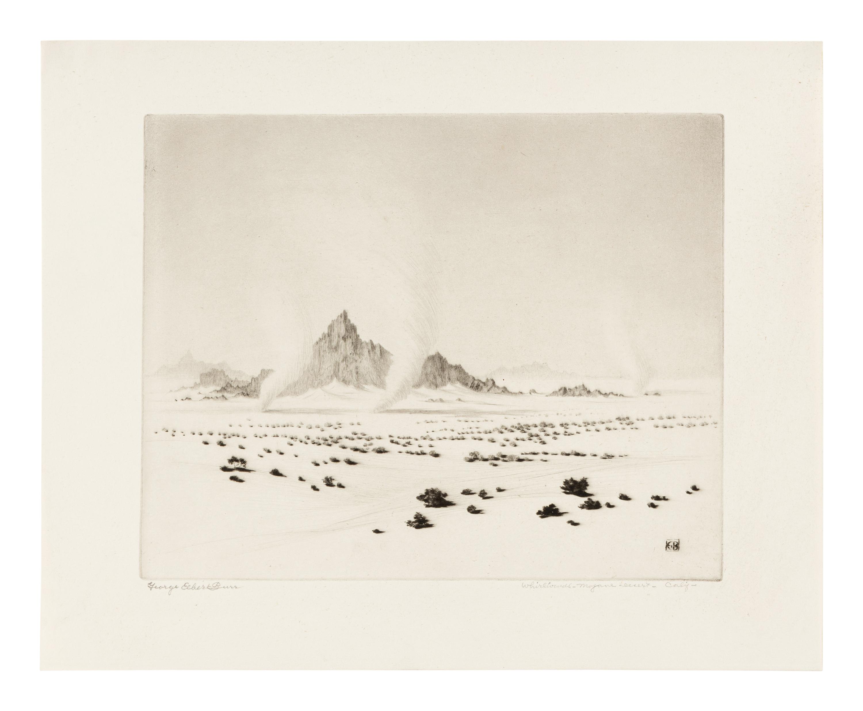 Three Works: Whirlwinds, Mojave Desert, Calif-, Desert Dunes and Drifting Sand - Amboy, Calif-