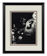 A Group of Nine Artworks of Various Football Players Formerly Displayed at Mike Ditka’s Restaurant