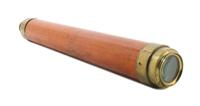 A 1 1/2 Inch English Mahogany Body Two-Draw Hand Telescope Length 20 inches (closed). — ED. BURTON OPTICIAN & CO., LONDON, 19TH CENTURY