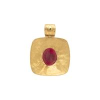 GARNET AND YELLOW GOLD PENDANT