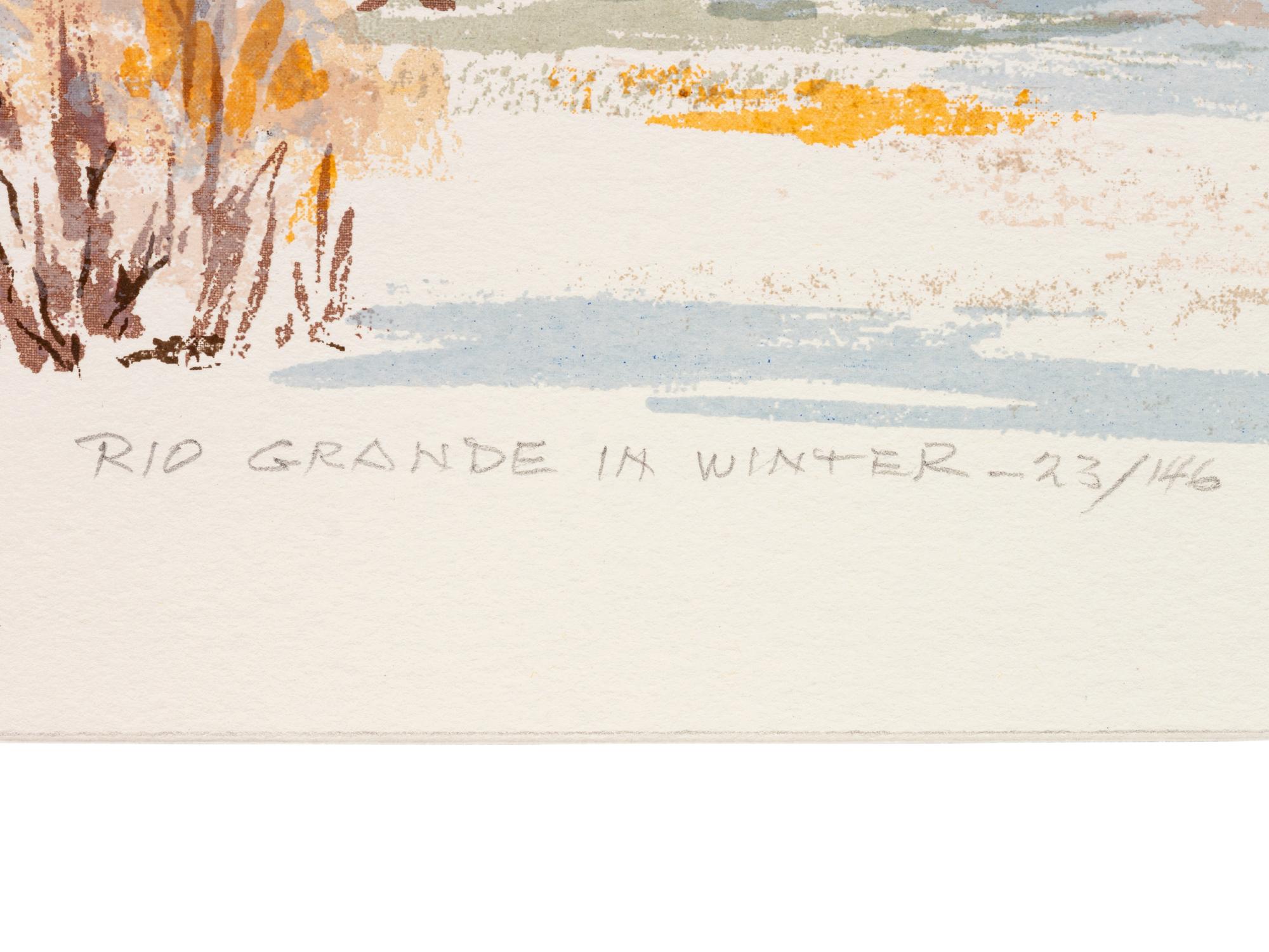 Five Works: Three Horses ; First Snow , edition 1/125; November, edition 115/120; Cerro Gordo , edition 100/120; Rio Grande in Winter, edition 23/146