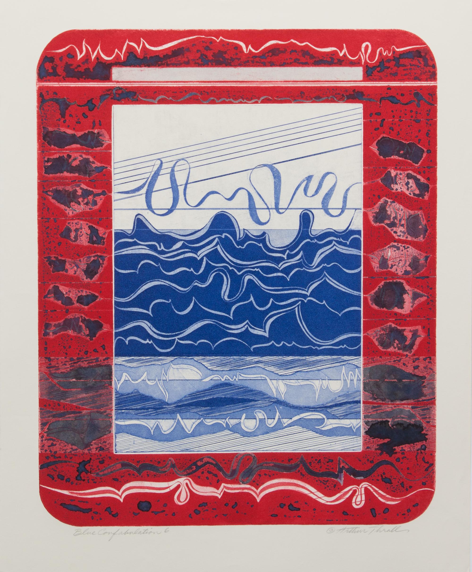 Arthur Thrall, (Wisconsin, 1926-2015), Blue Confabulation 6