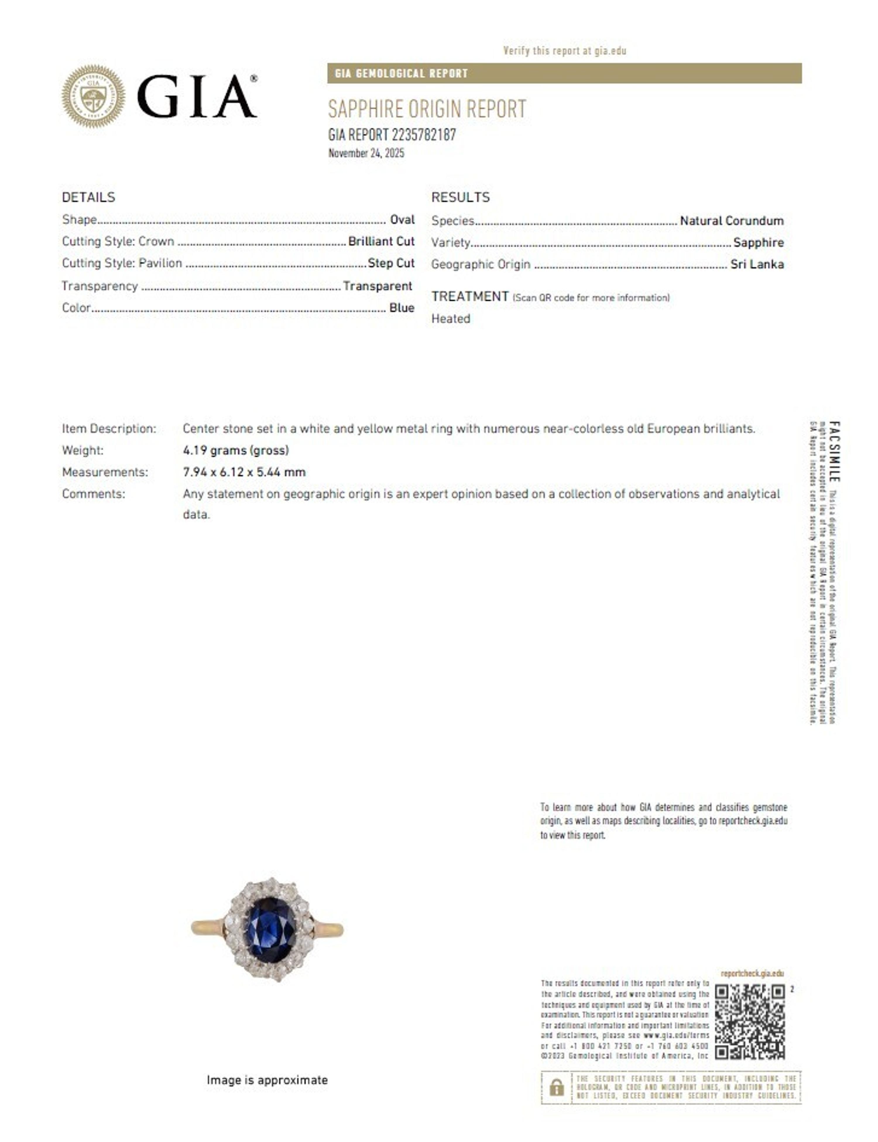 Sapphire, Diamond, and Bicolor Gold Ring
