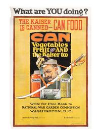[WORLD WAR I]. A group of 7 posters depicting and lambasting Huns and Kaiser Wilhelm II, comprising: