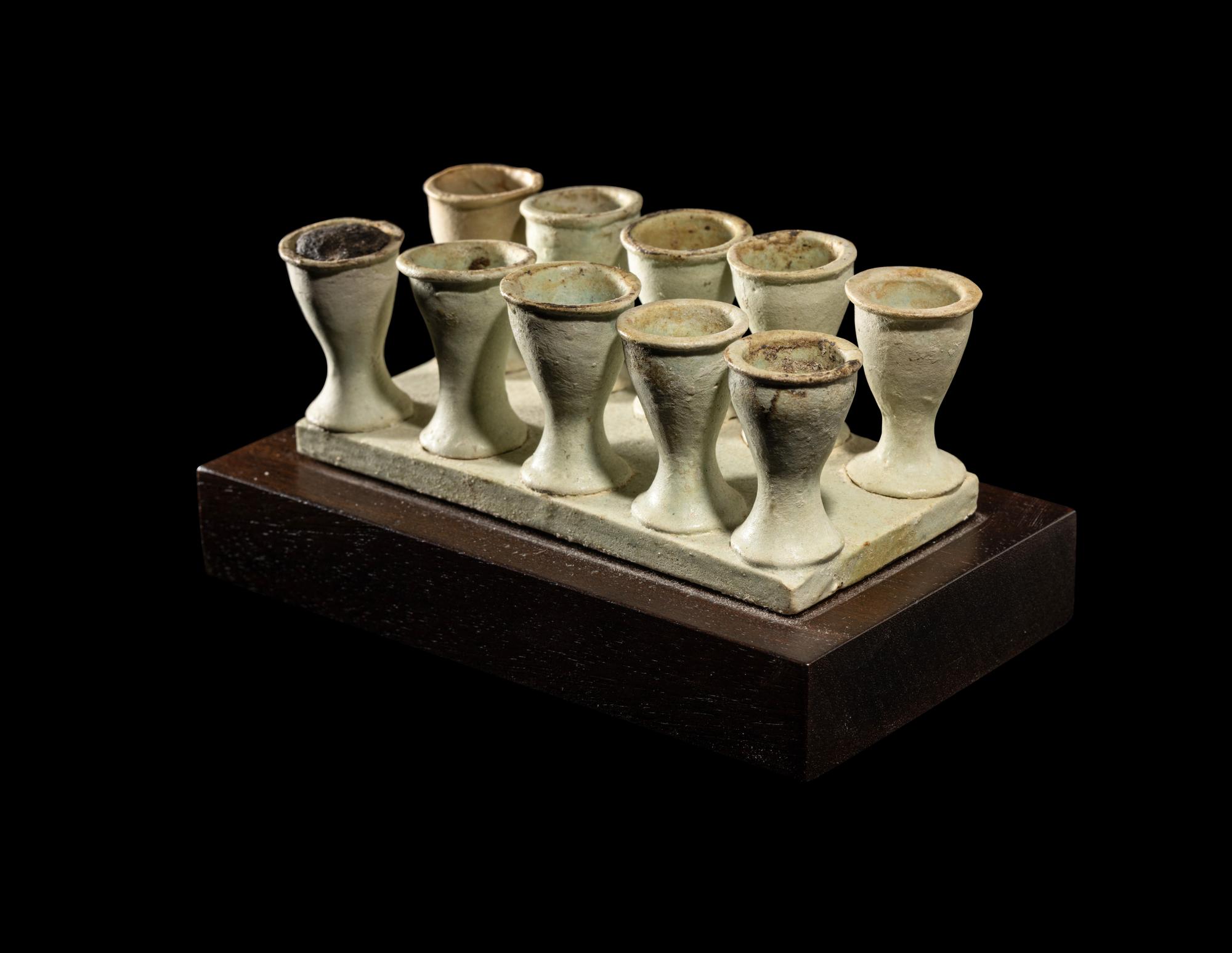 An Egyptian Faience Model Offering Tray
