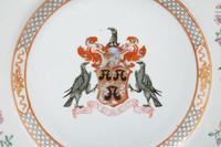 A Pair of Chinese Export Porcelain Armorial Chargers Bearing the Arms of Rose