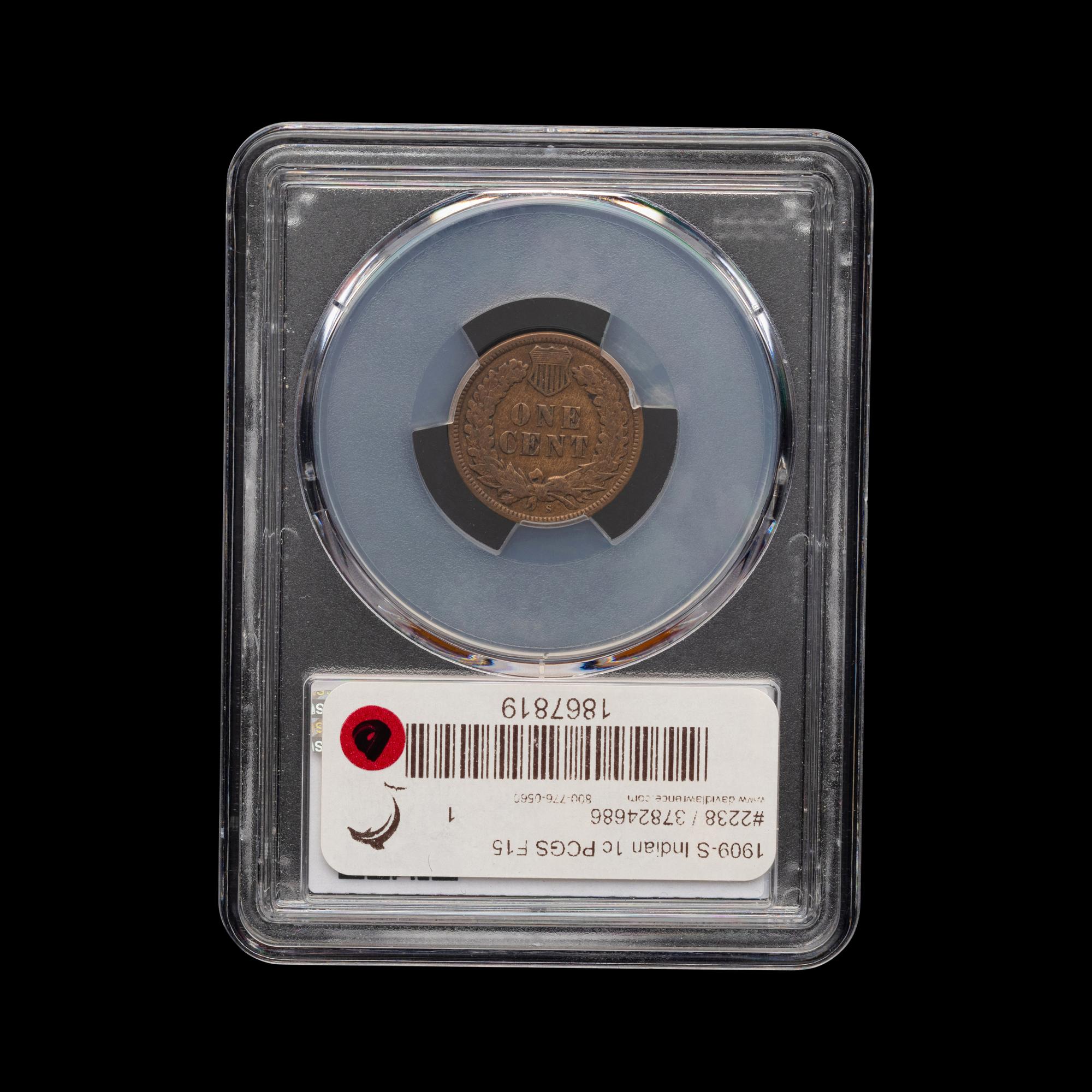 A 1909-S Indian Head 1c Coin [PCGS F15]