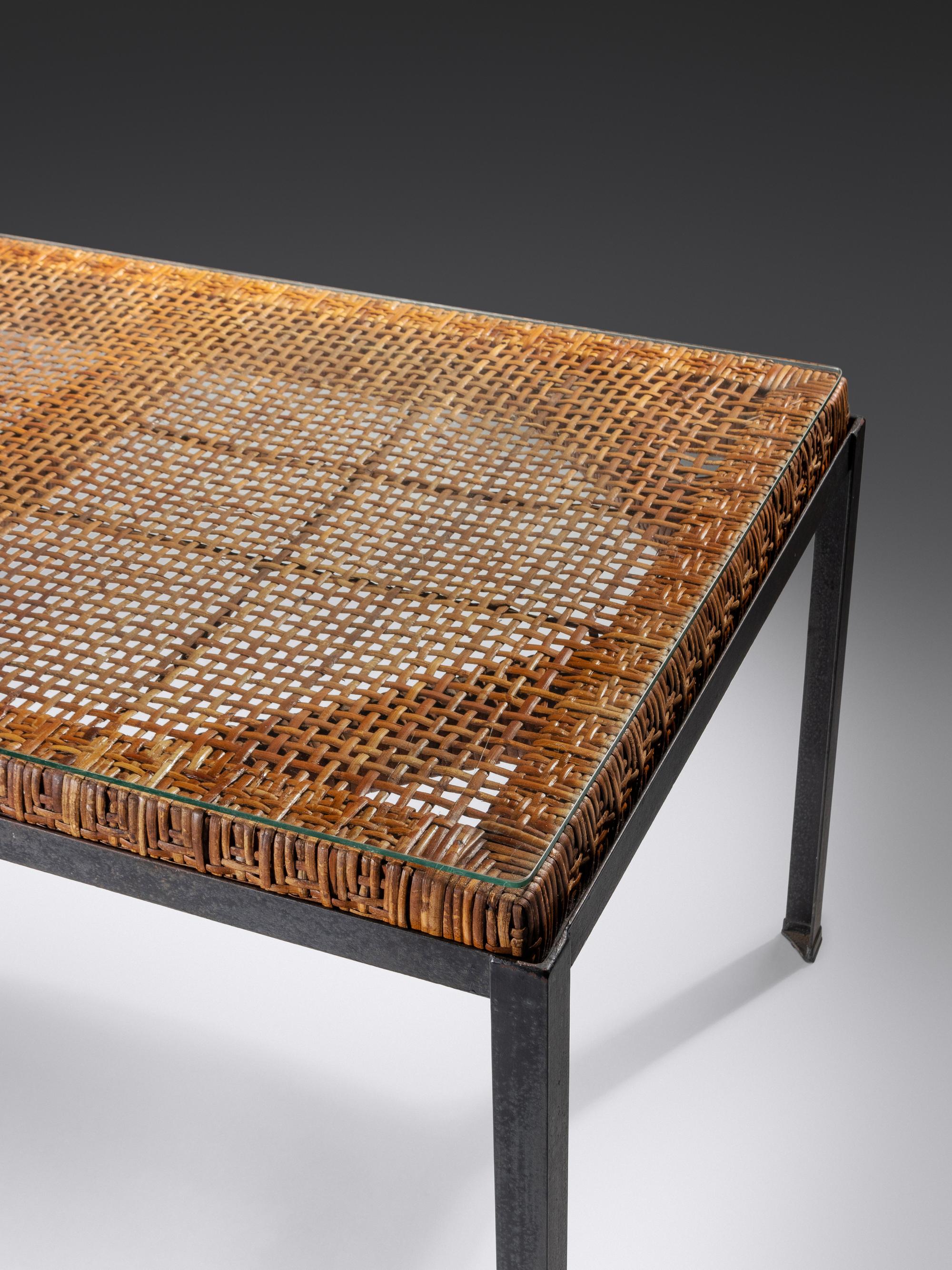 Osetsu Dai Dining Table with Six Stools, c. 1959 Tropi-Cal, USA
