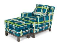 A Berman Rosetti Contemporary Lounge Chair and Matching Ottoman