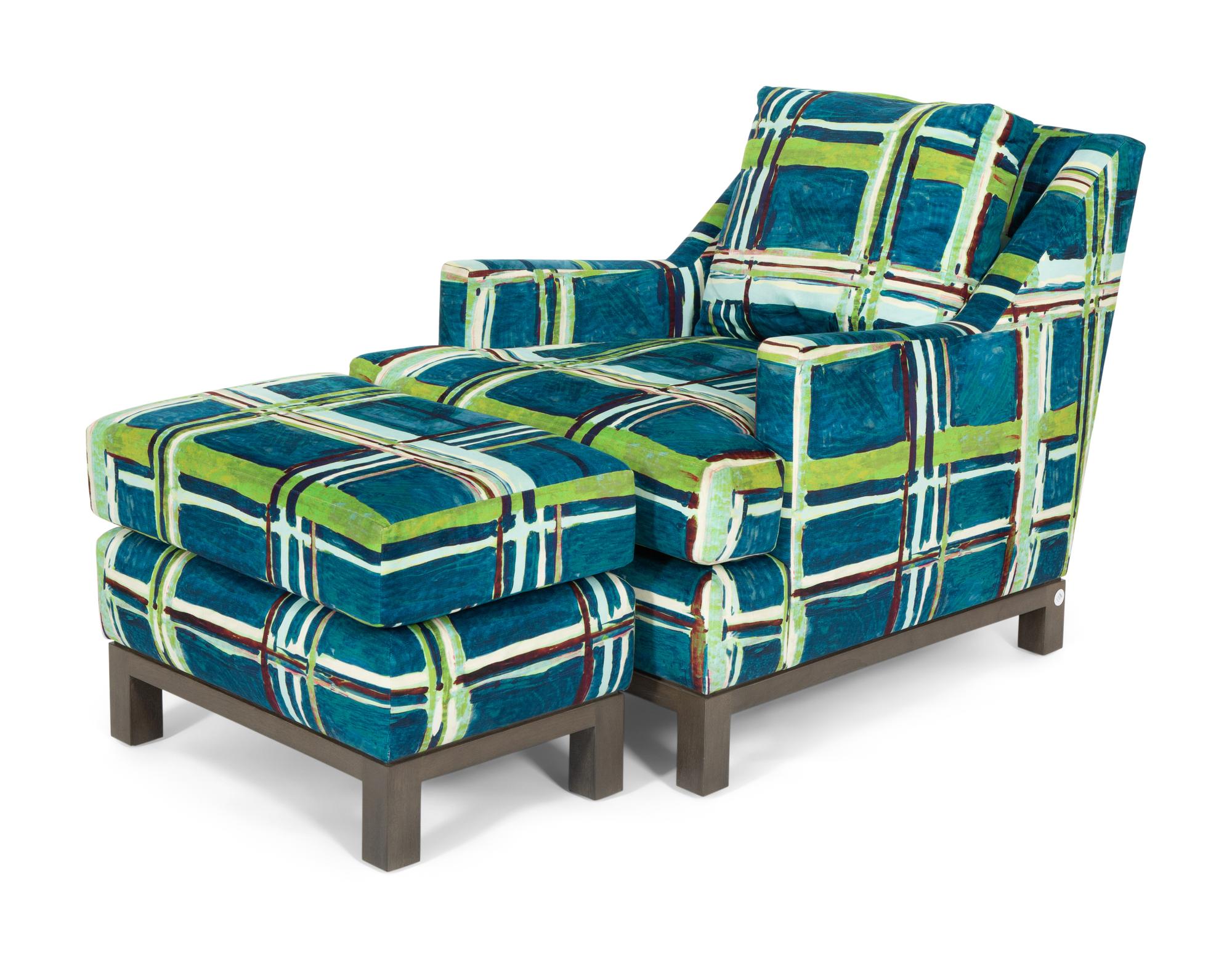 A Berman Rosetti Contemporary Lounge Chair and Matching Ottoman