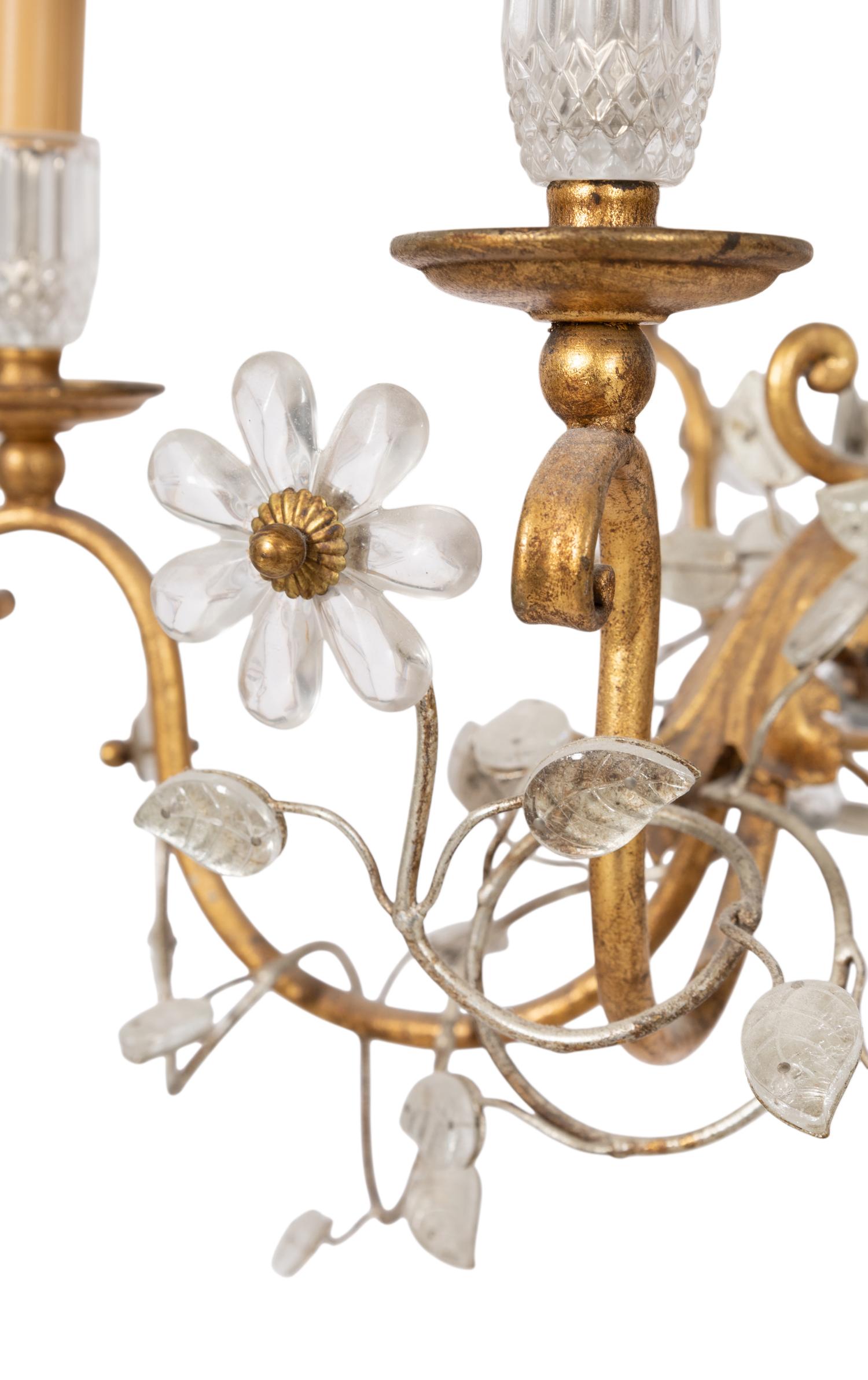 A Maison Bagues-Style Gilt Metal Six-Light Chandelier
