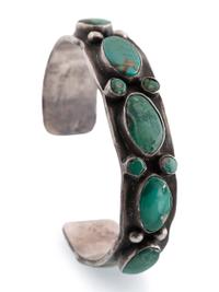 Navajo Silver and Turquoise Cuff Bracelet