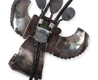Navajo Silver and Turquoise Katsina Bolo Tie AND Cuff Bracelet