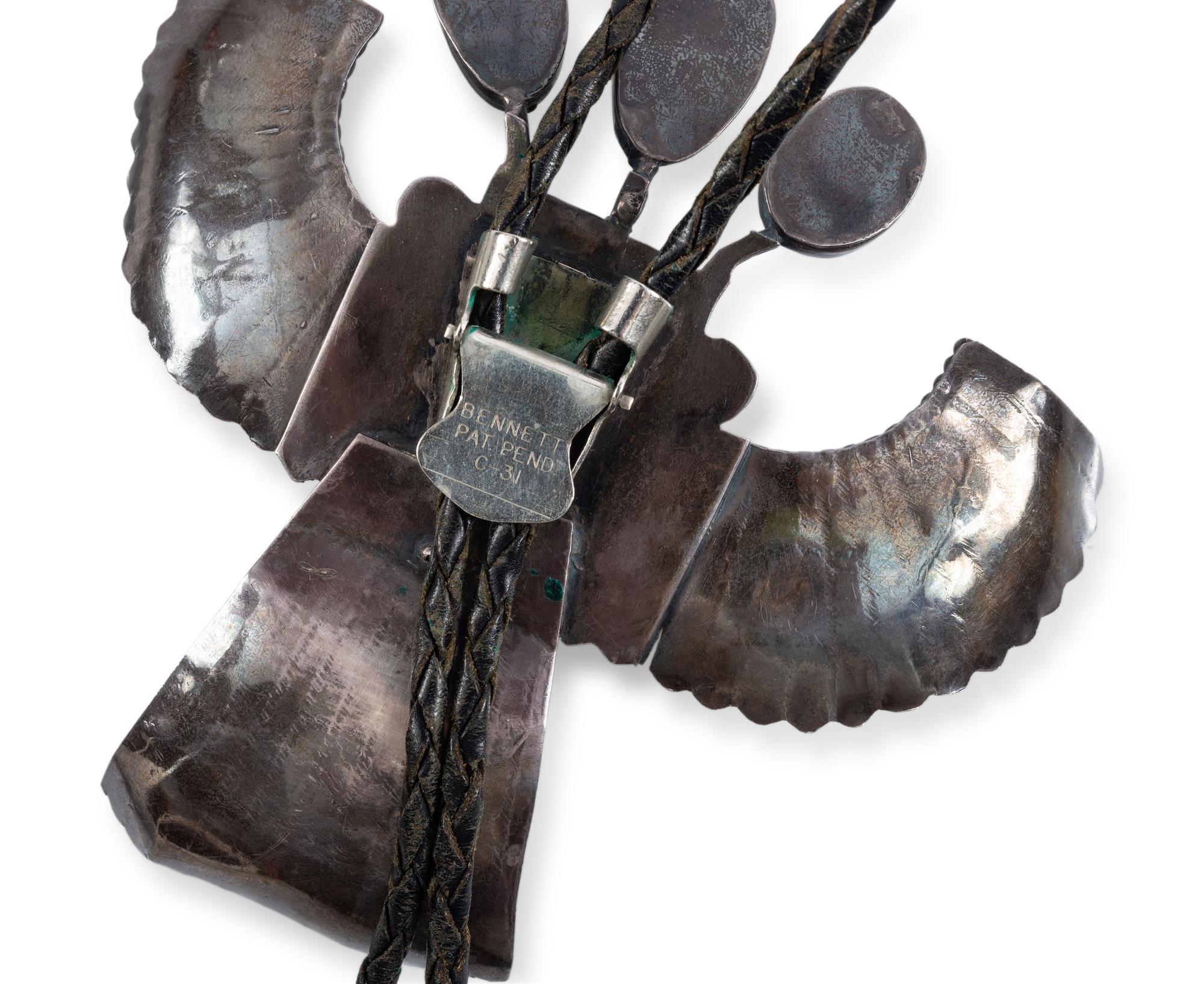 Navajo Silver and Turquoise Katsina Bolo Tie AND Cuff Bracelet