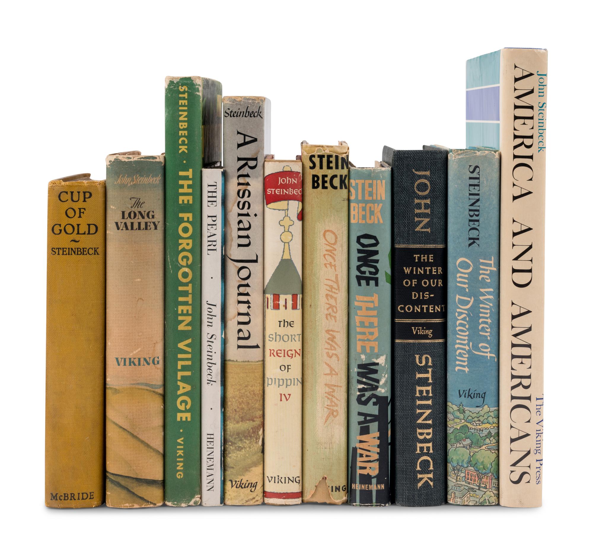 STEINBECK, John (1902-1968). A group of 11 works, MOST FIRST EDITIONS IN UNRESTORED UNCLIPPED DUST JACKETS, including:
