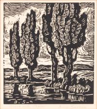 Birger Sandzen 5 x 4 1/2 inches — (Swedish, 1871-1954)